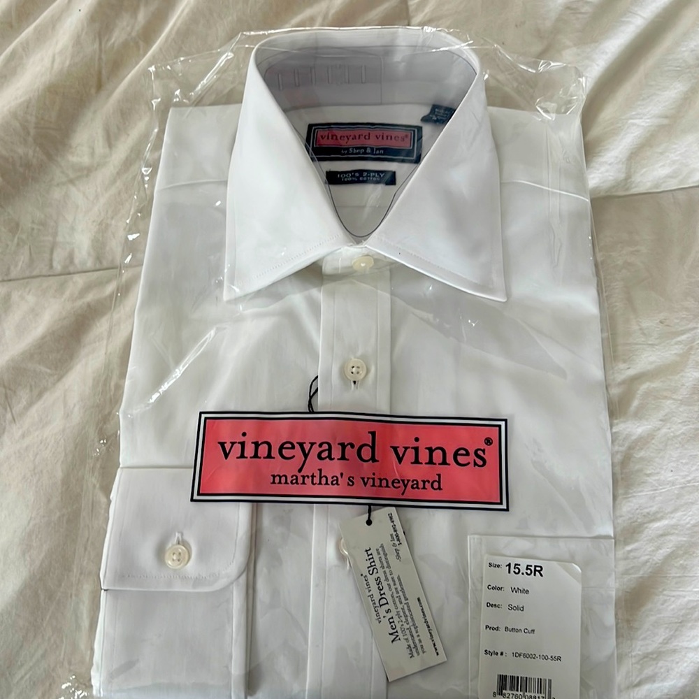 NWT Vineyard Vines Men’s white dress shirt